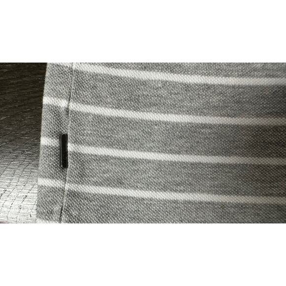 Polo Ralph Lauren Quarter Zip Golf Sweater Top Cotton Pique Striped‎ Gray~ L - Picture 5 of 5